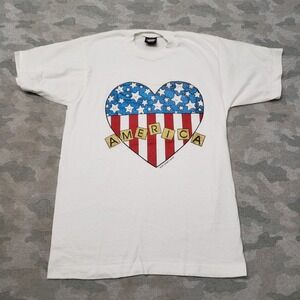 Vintage America Screen Stars Top Womens Medium White Single Stitch Madi In Usa